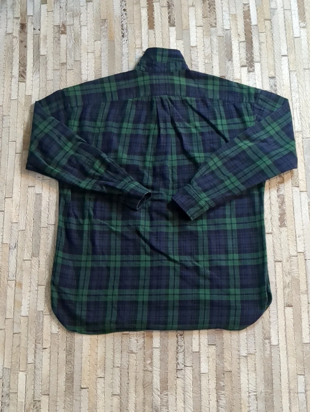 Polo Ralph Lauren Men's XL Green Blue Plaid 100% Cotton Flannel Shirt